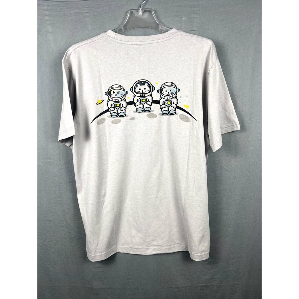 Space Cat T-Shirt Cat Lovers Perfect Gift Funny Cute Summer Gray NASA SZ XL:NWT - Picture 2 of 9